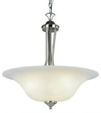 Trans Globe 9284 BN - Aspen Collection 3-Light, Metal Ribbon Arms, Reverse Glass Bell Indoor Pendant